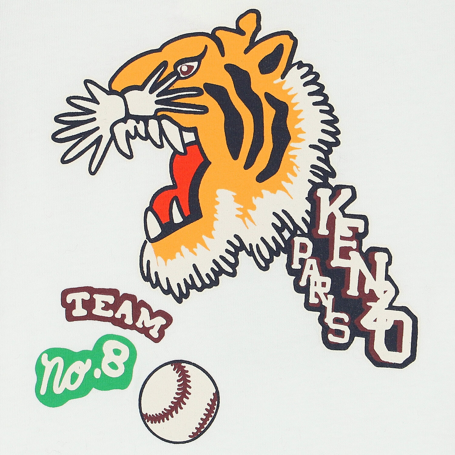 Younger Boys White Varsity Tiger T-Shirt, 1, hi-res